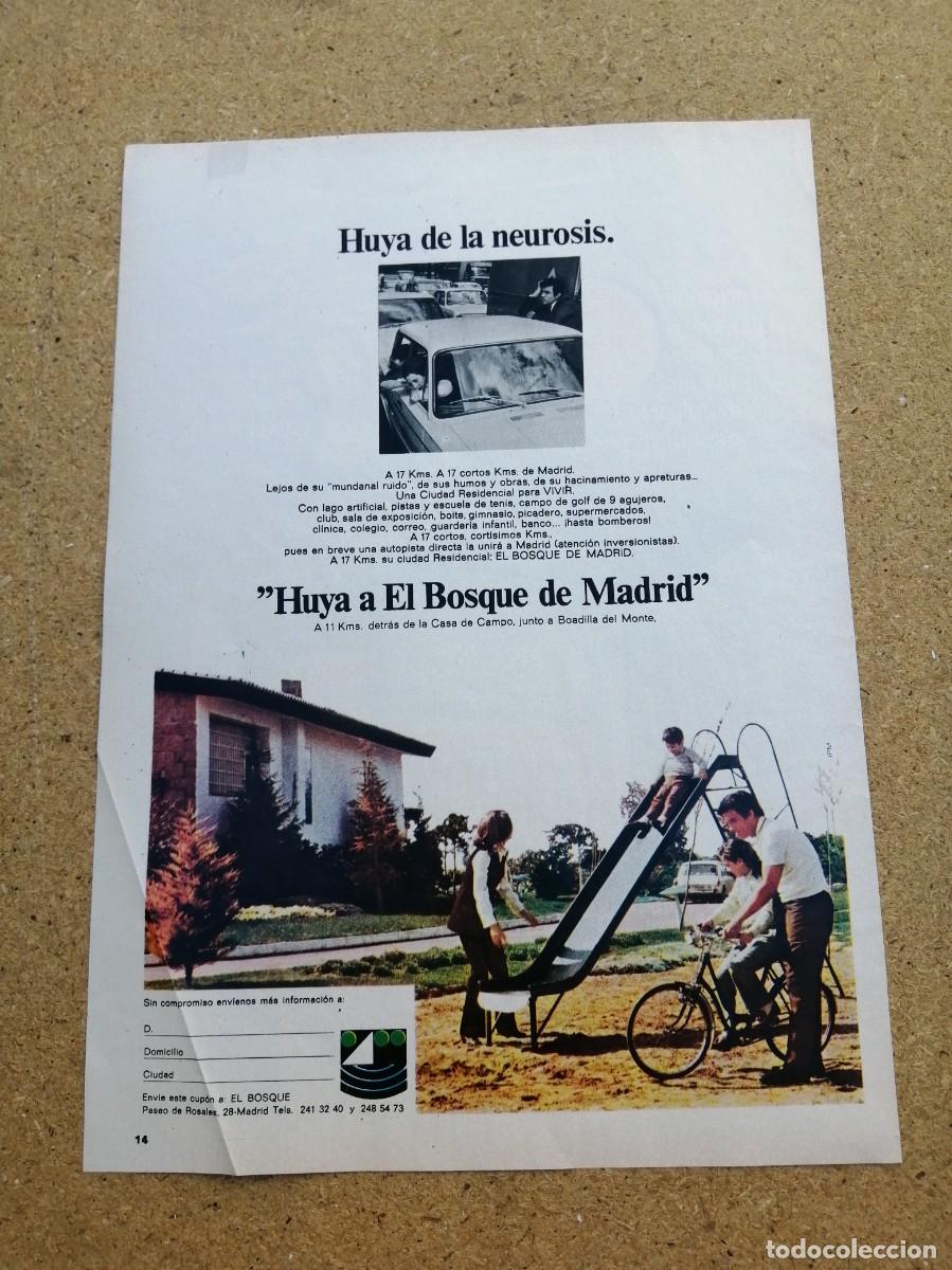 Otros art&iacute;culos de coleccionismo en papel: ANUNCIO. HUYA AL BOSQUE DE MADRID. BOADILLA DE MONTE - CASA DE CAMPO