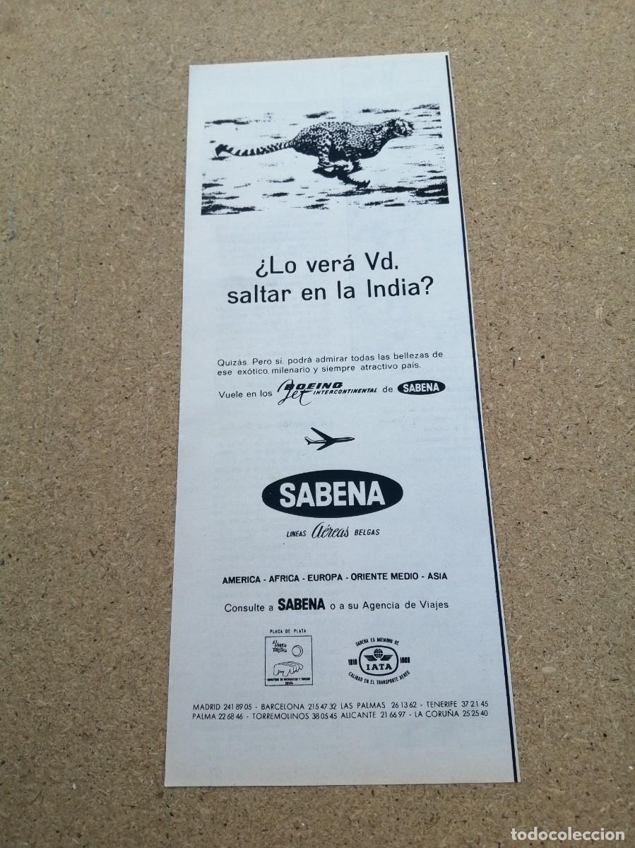 Otros art&iacute;culos de coleccionismo en papel: ANUNCIO SABENA LINEAS AEREAS BELGAS