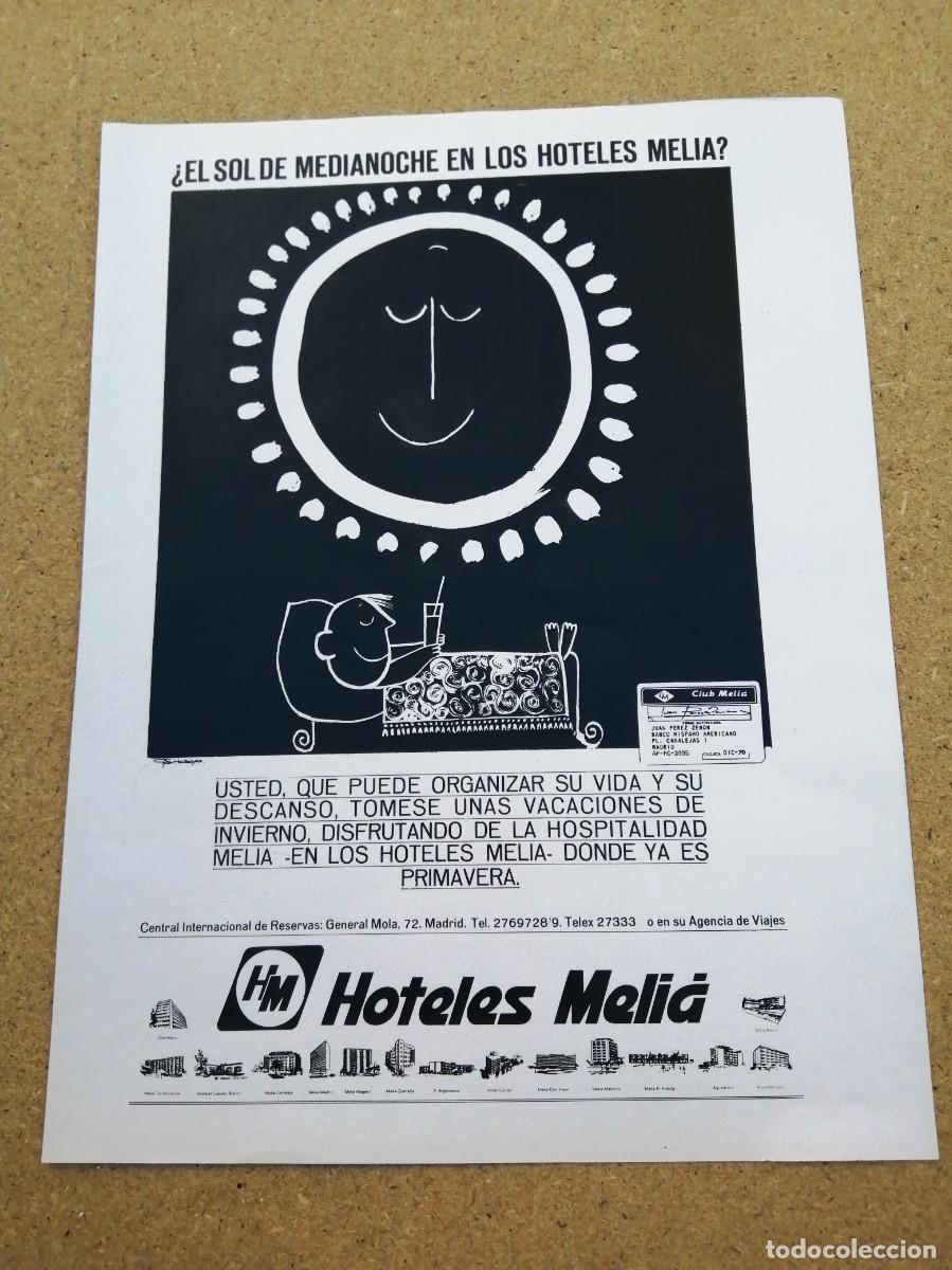 Otros art&iacute;culos de coleccionismo en papel: ANUNCIO. HOTELES MELIA