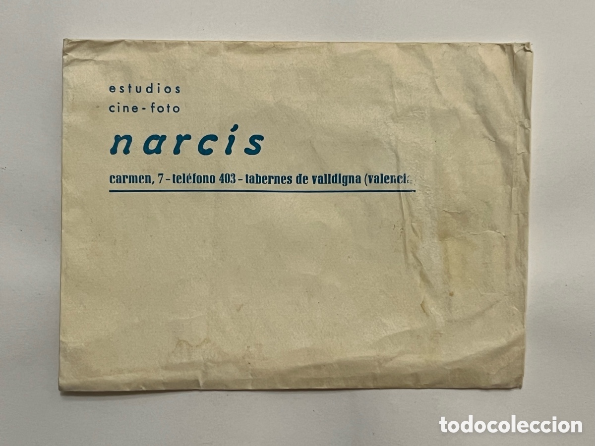 Otros art&iacute;culos de coleccionismo en papel: TAVERNES DE BALLDIGNA, Valencia. Sobre fotograf&iacute;as Estudios Cine - Foto NARCIS (h.1970?)