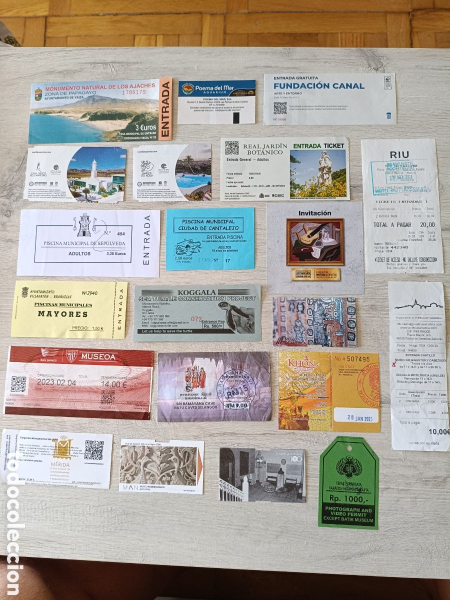 Otros art&iacute;culos de coleccionismo en papel: Lote de diferentes tickets y entradas de museo