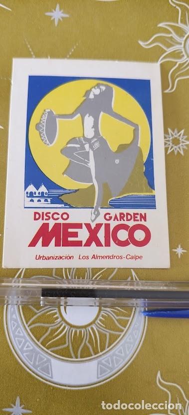 Otros art&iacute;culos de coleccionismo en papel: Disco Garden M&eacute;xico 83 &ndash; Calpe &ndash; tarjeta invitaci&oacute;n descuento discoteca &ndash; Los Almendros &ndash; a&ntilde;os 80