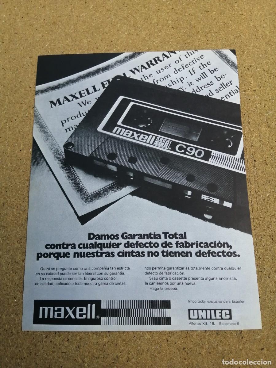 Otros art&iacute;culos de coleccionismo en papel: ANUNCIO. CINTAS CASSETTE MAXELL