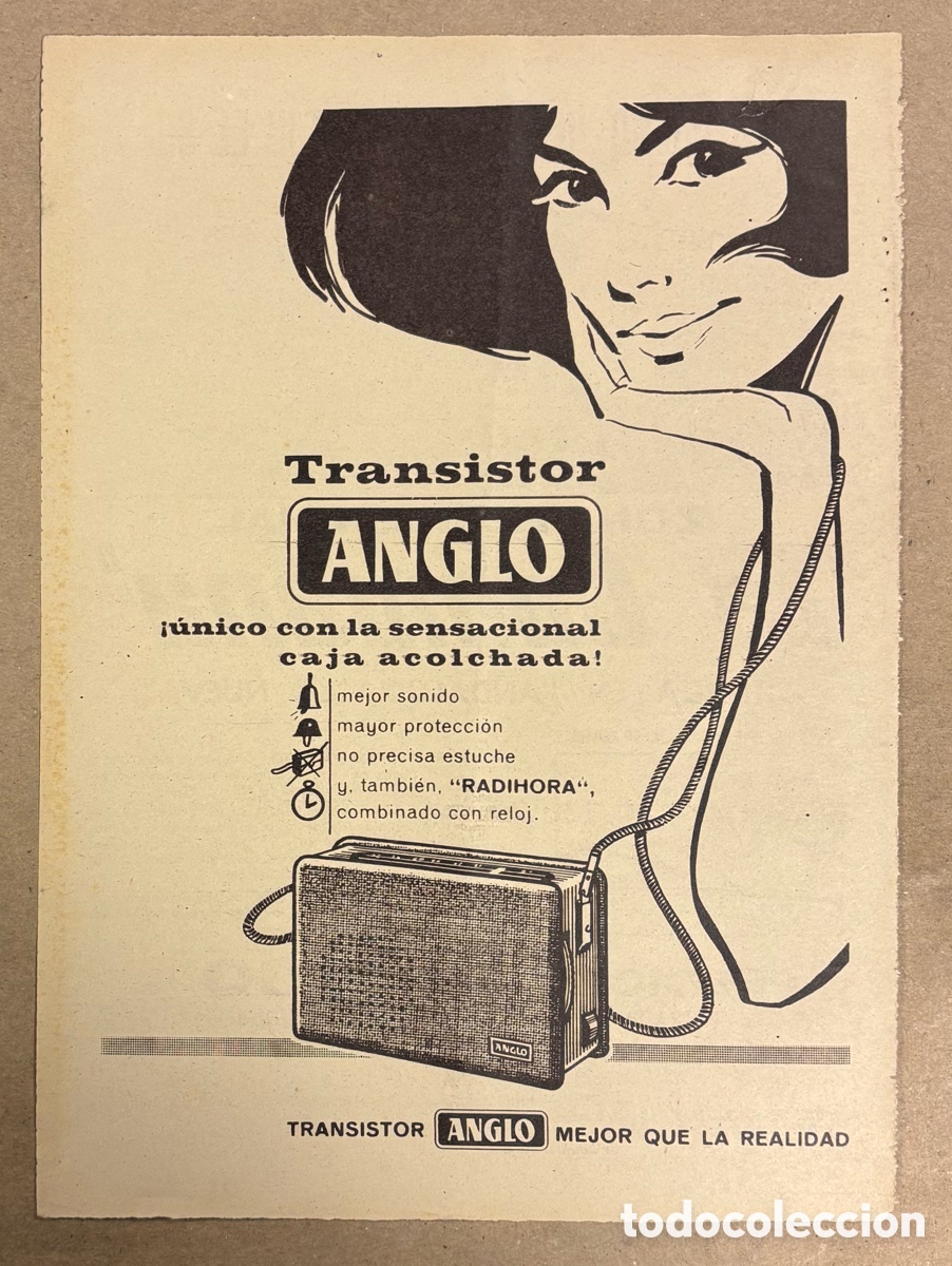 Otros art&iacute;culos de coleccionismo en papel: TRANSISTOR ANGLO. ANUNCIO PUBLICITARIO PERI&Oacute;DICO ABC DE 1960.