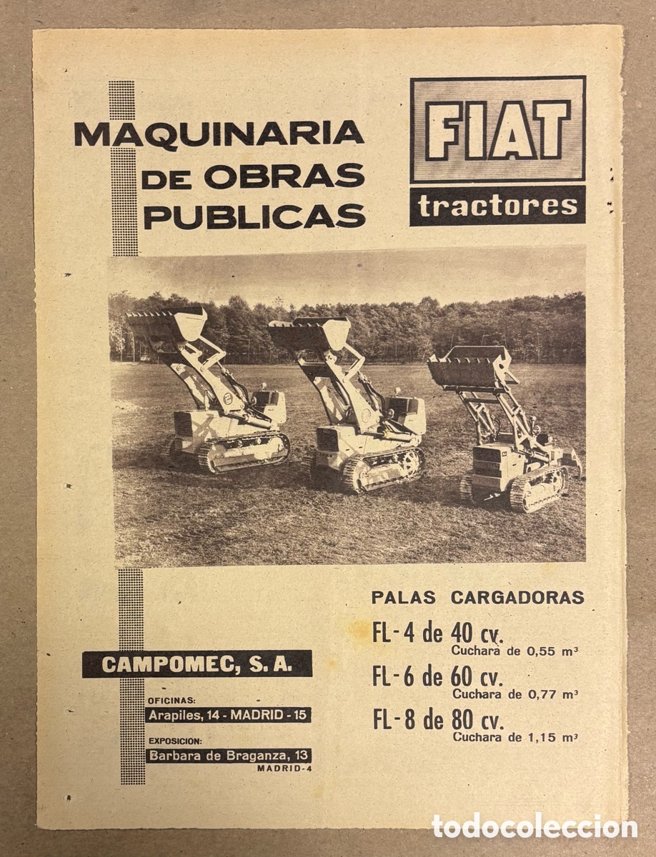 Otros art&iacute;culos de coleccionismo en papel: TRACTORES FIAT. ANUNCIO PUBLICITARIO PERI&Oacute;DICO ABC DE 1960. CAMPOMEG