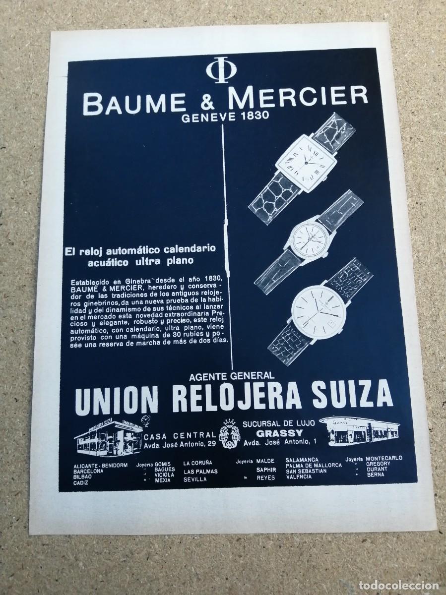 Otros art&iacute;culos de coleccionismo en papel: ANUNCIO. BAUME & MERCIER . UNION RELOJERA SUIZA