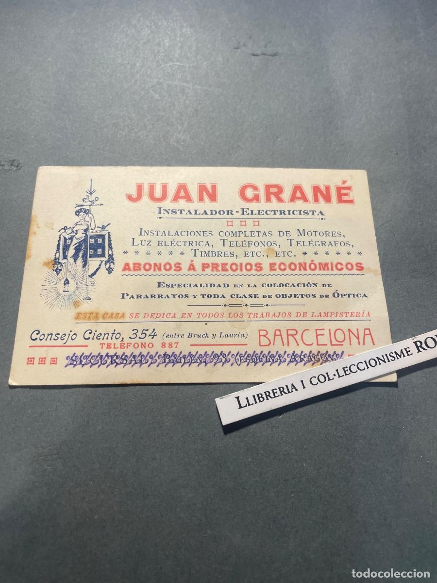 Otros art&iacute;culos de coleccionismo en papel: ANTIGUA TARJETA - JUAN GRAN&Eacute; - INSTALADOR - ELECTRICISTA ESPECIALIDAD EN COLOCACI&Oacute;N DE PARARRAYOS Y