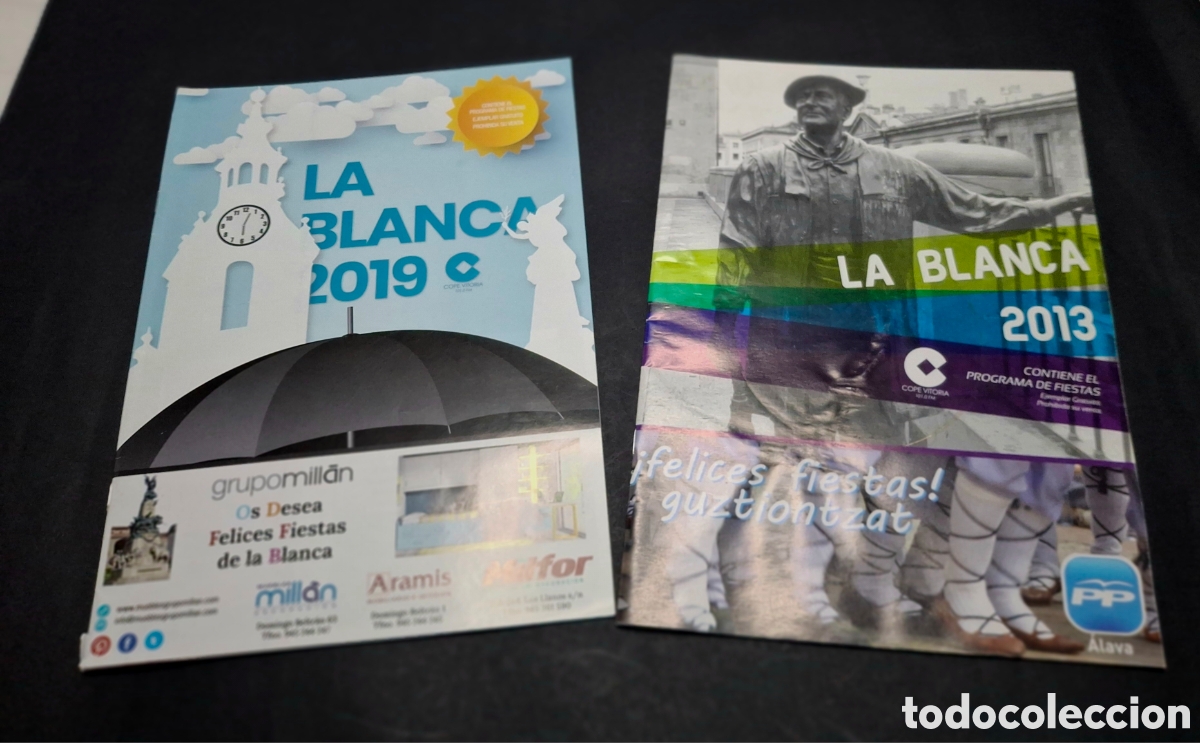 Otros art&iacute;culos de coleccionismo en papel: VITORIA. PROGRAMAS DE FIESTAS DE LA BLANCA 2013 y 2019