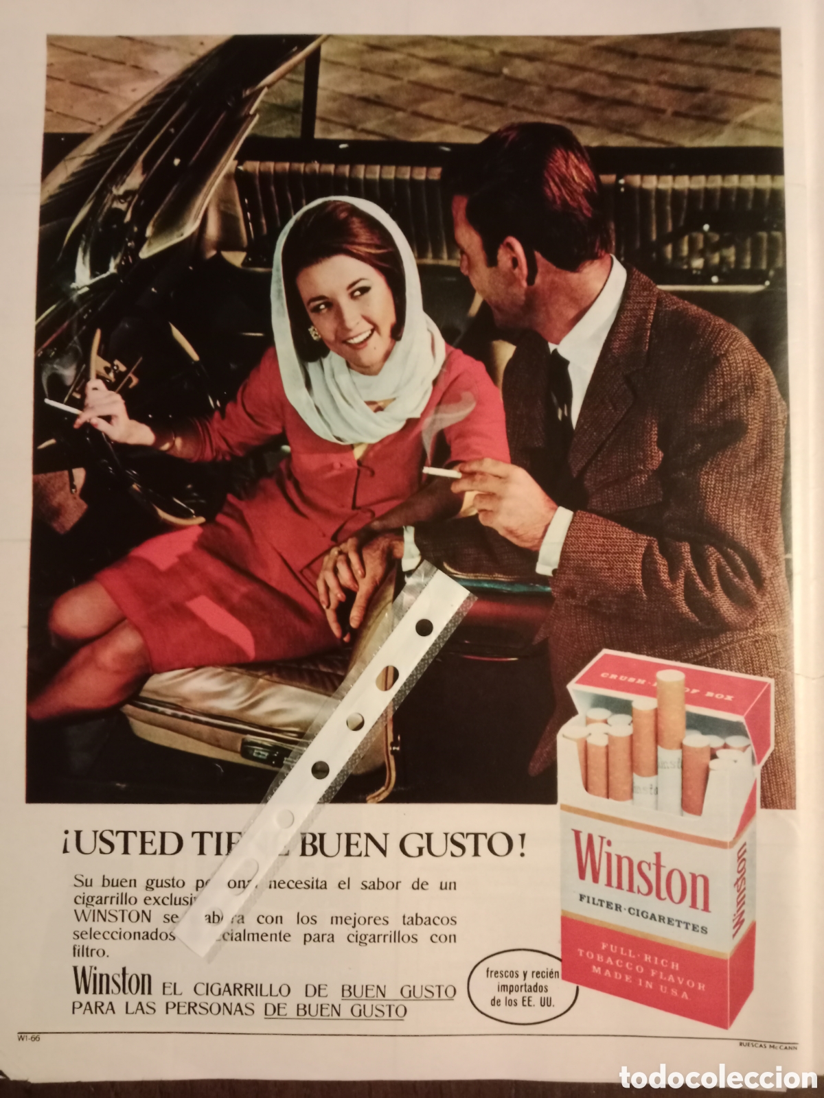 Otros art&iacute;culos de coleccionismo en papel: Publicidad tabaco Winston de 1967