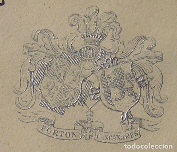 Otros art&iacute;culos de coleccionismo en papel: ESCUDO HERALDICO DE LA FAMILIA FORTON-CASCAXARES IMPRESO SOBRE PAPEL EN RELIEVE