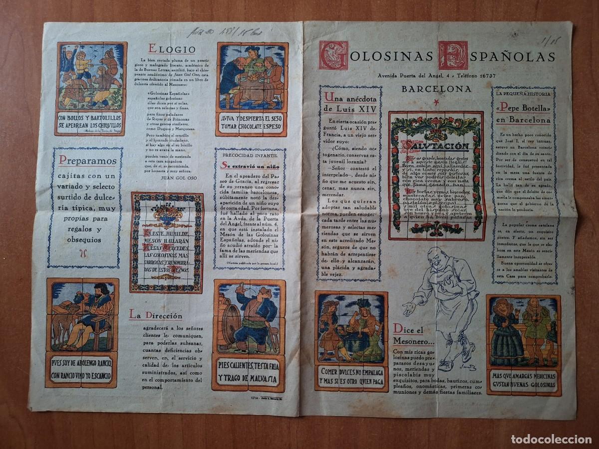 Sammelleidenschaft Andere Papierartikel: 1936 ? GOLOSINAS ESPA&Ntilde;OLAS - DIPTICO - BARCELONA