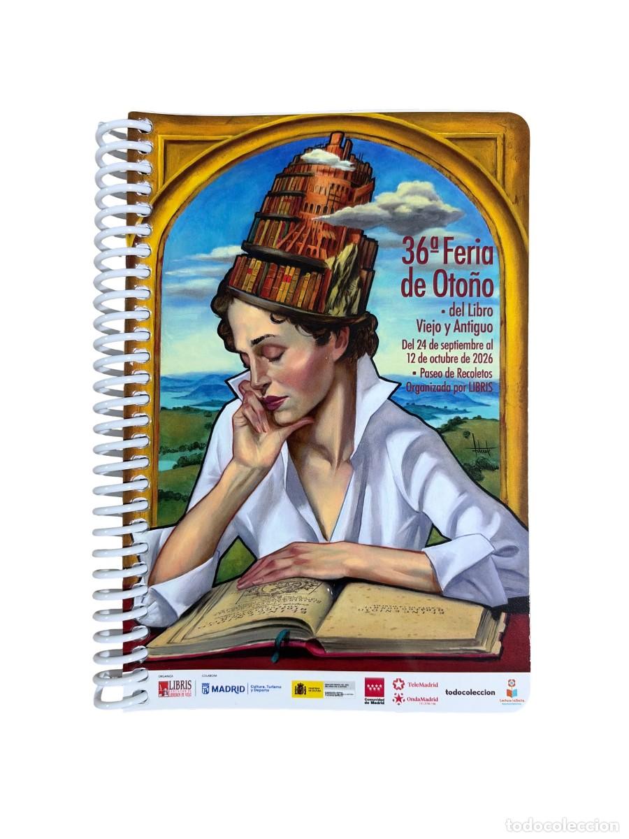Outros artigos de papel: Libreta/Bloc de notas con espiral de la 36 Feria de Oto&ntilde;o del Libro Viejo de Madrid 2026