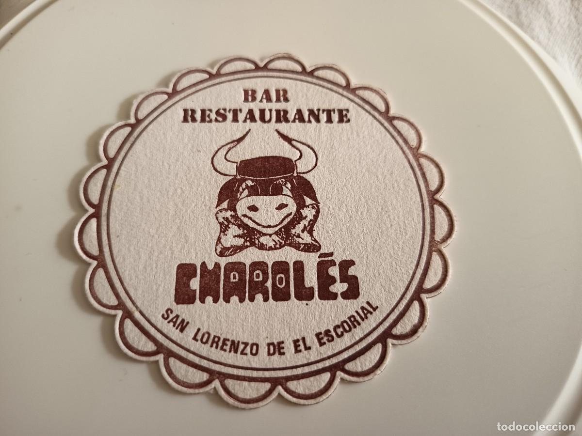 Altri oggetti di carta: POSAVASOS RESTAURANTE CHAROLES-SAN LORENZO DEL ESCORIAL-MADRID