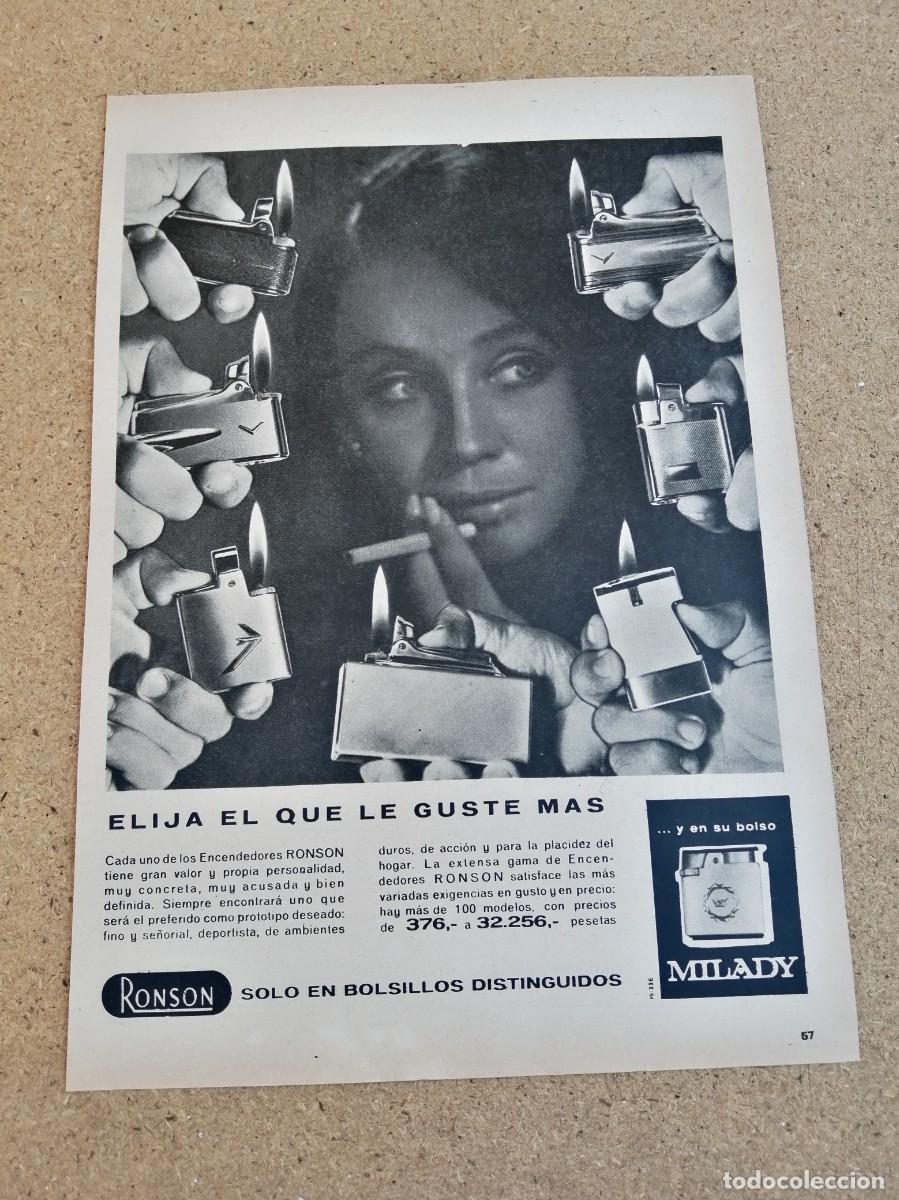 Otros art&iacute;culos de coleccionismo en papel: ANUNCIO. ENCENDEDOR MILADY, DE RONSON