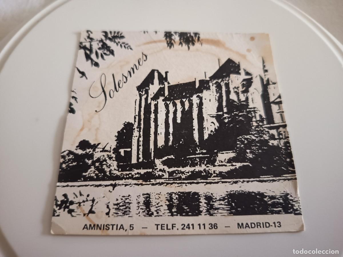 Otros art&iacute;culos de coleccionismo en papel: POSAVASOS PUB SOLESMES-MADRID