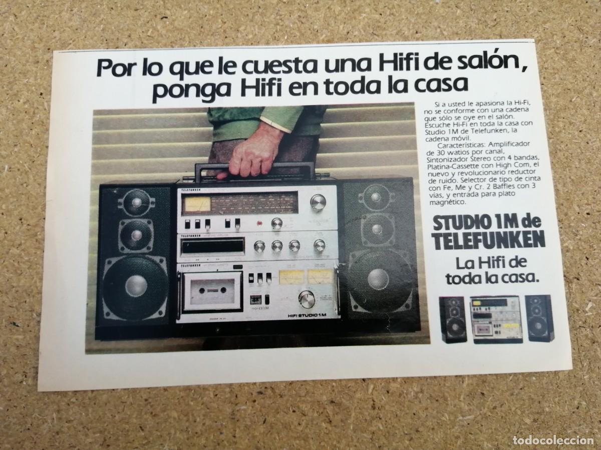 Otros art&iacute;culos de coleccionismo en papel: ANUNCIO. STUDIO 1M DE TELEFUNKEN - Foto 1