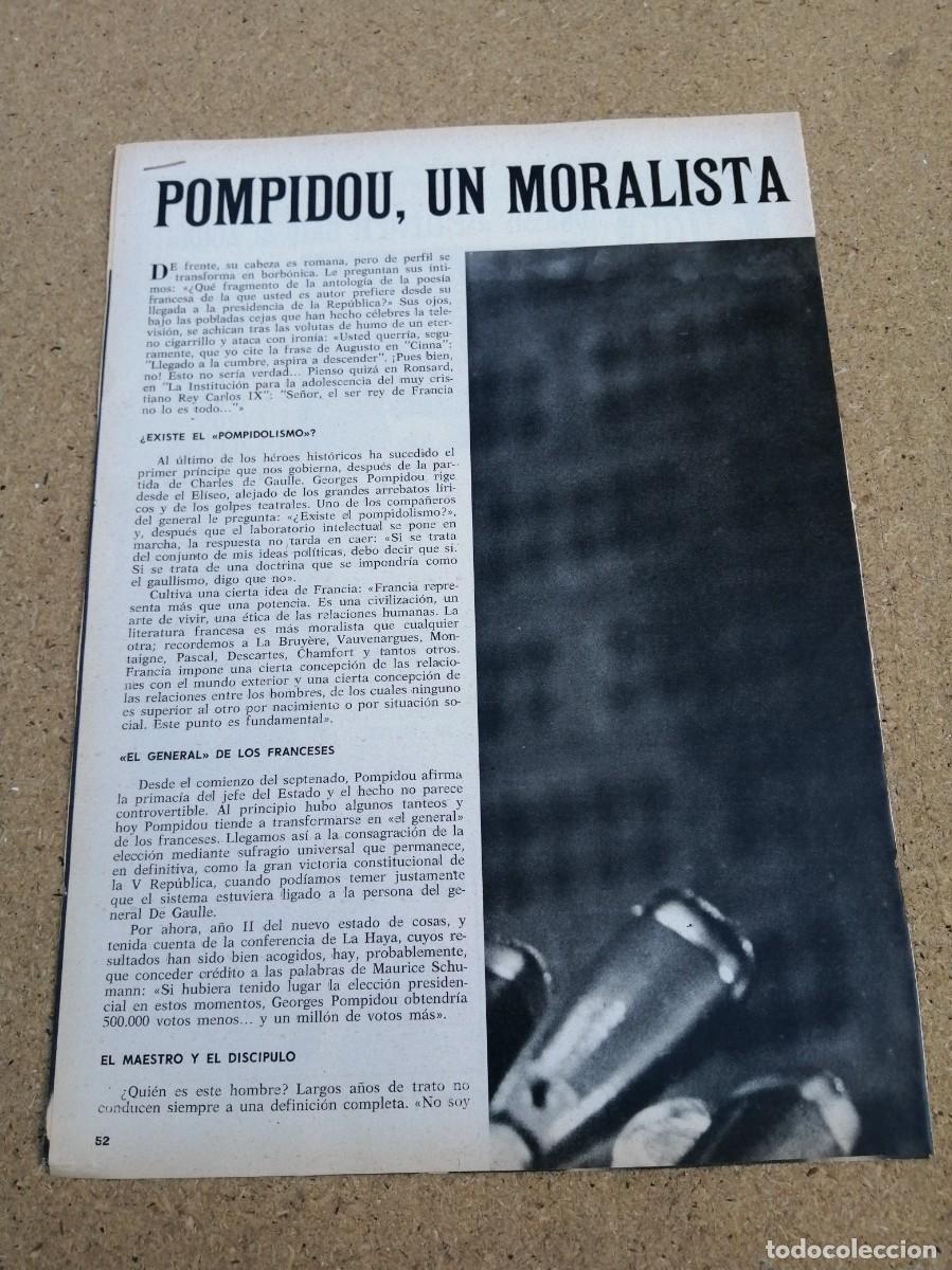 Otros art&iacute;culos de coleccionismo en papel: REPORTAJE. POMPIDOU, UN MORALISTA DE LA ACCION POLITICA