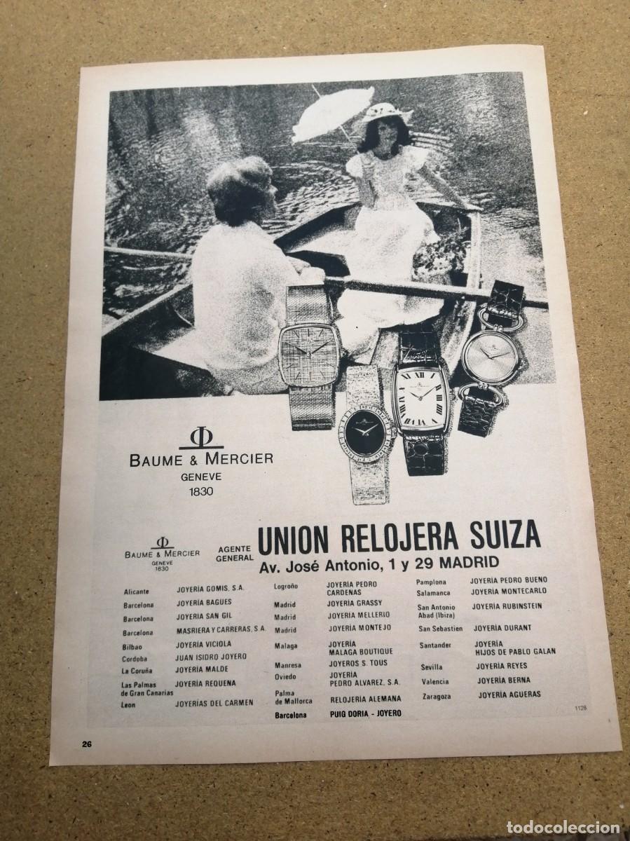 Otros art&iacute;culos de coleccionismo en papel: ANUNCIO. BAUME & MERCIER . UNION RELOJERA SUIZA