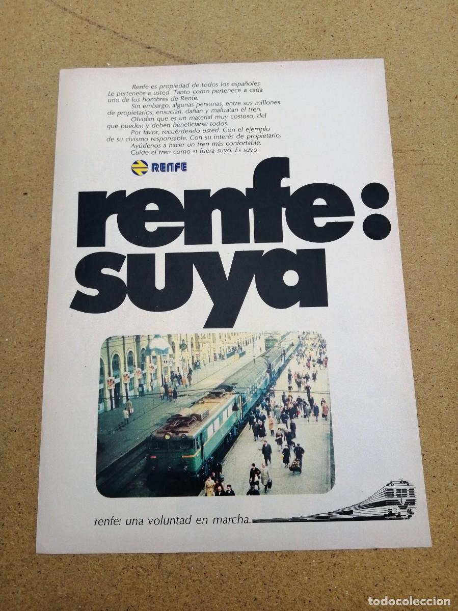 Otros art&iacute;culos de coleccionismo en papel: ANUNCIO. RENFE: SUYA