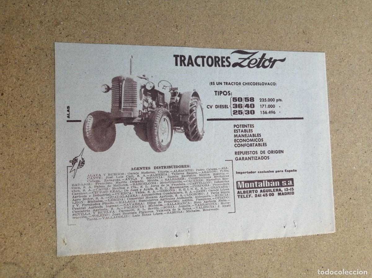 Otros art&iacute;culos de coleccionismo en papel: ANUNCIO. TRACTORES ZETOR