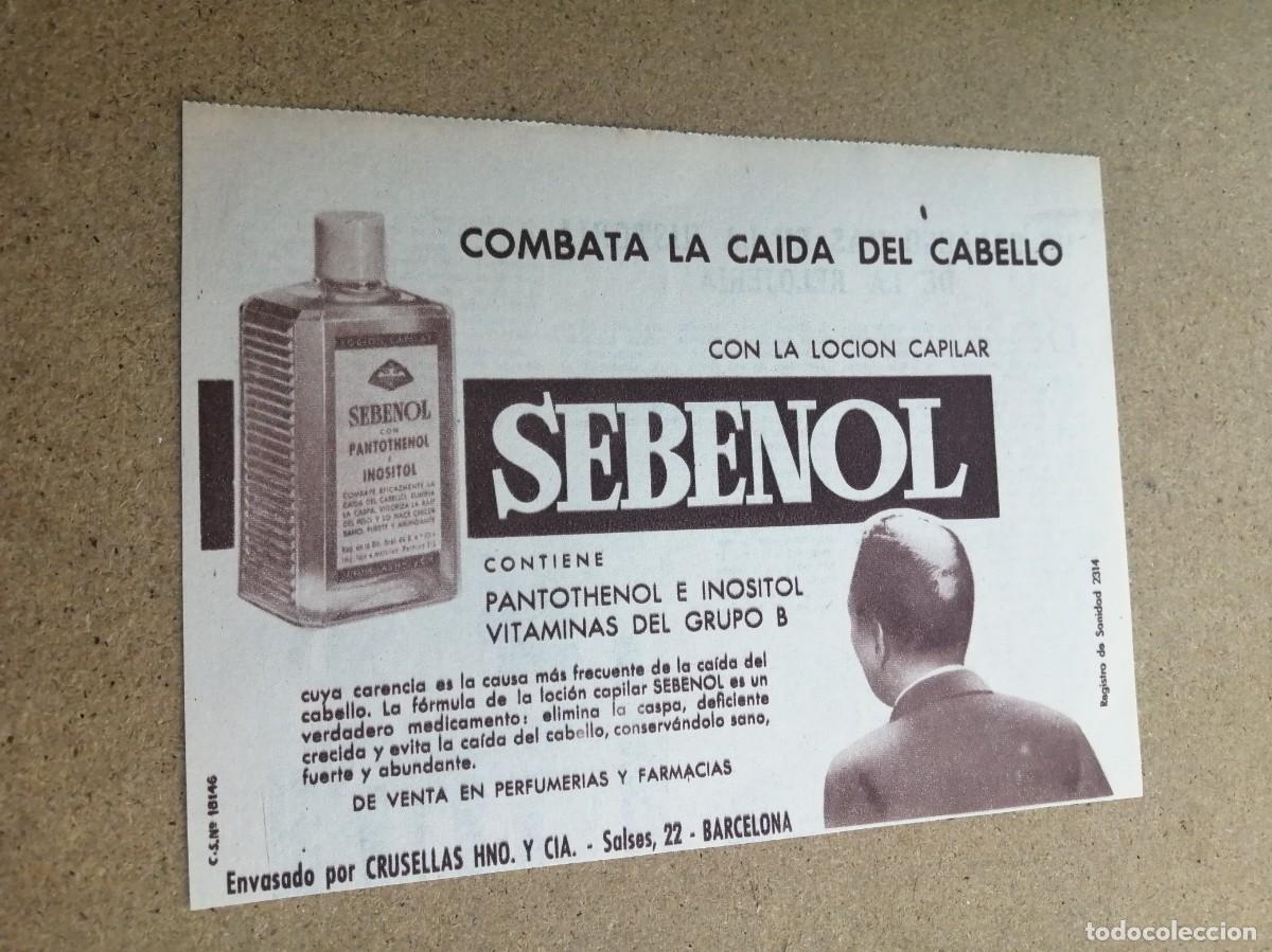 Otros art&iacute;culos de coleccionismo en papel: ANUNCIO. COMBATA LA CAIDA DEL CABELLO CON SEBENOL