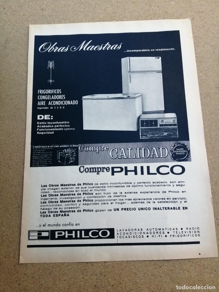 Otros art&iacute;culos de coleccionismo en papel: ANUNCIO. FRIGORIFICOS, CONGELADORES, AIRE ACONDICIONADO PHILCO