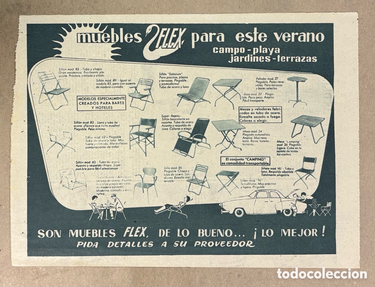 Otros art&iacute;culos de coleccionismo en papel: MUEBLES FLEX. ANUNCIO PUBLICITARIO PERI&Oacute;DICO ABC DE 1960.
