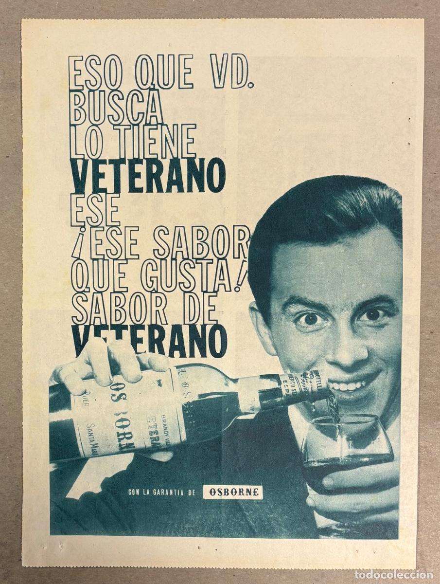 Otros art&iacute;culos de coleccionismo en papel: BRANDY VETERANO. ANUNCIO PUBLICITARIO PERI&Oacute;DICO ABC DE 1960. OSBORNE