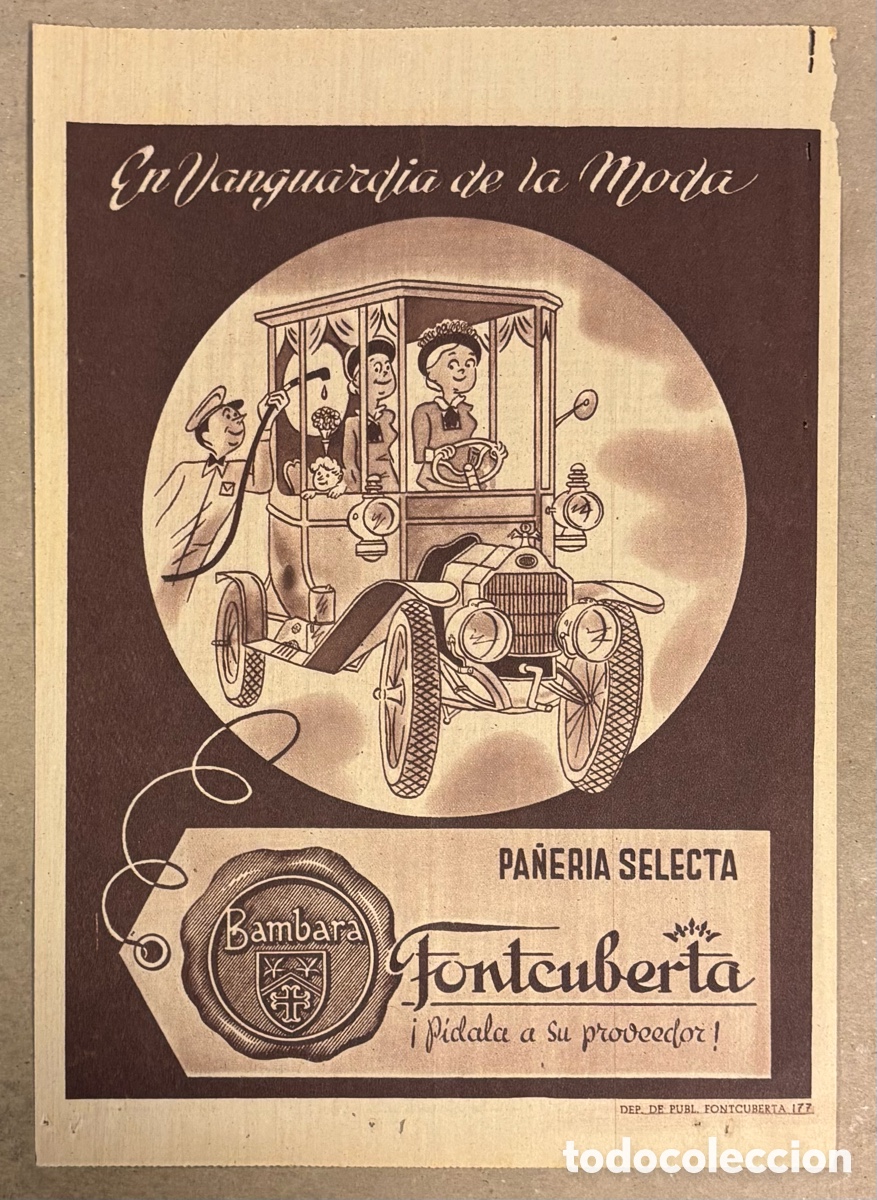 Paper Collecting Others: PA&Ntilde;ER&Iacute;A SELECTA FONTCUBERTA. ANUNCIO PUBLICITARIO PERI&Oacute;DICO ABC A&Ntilde;OS 1958.