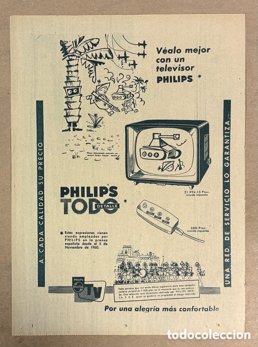 Paper Collecting Others: TELEVISORES PHILIPS. ANUNCIO PUBLICITARIO PERI&Oacute;DICO ABC A&Ntilde;OS 1958