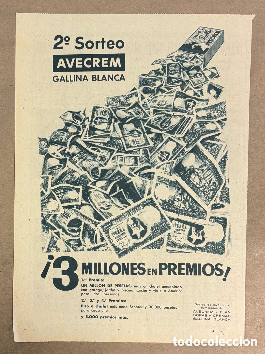 Paper Collecting Others: AVECREM GALLINA BLANCA. ANUNCIO PUBLICITARIO PERI&Oacute;DICO ABC A&Ntilde;OS 1959