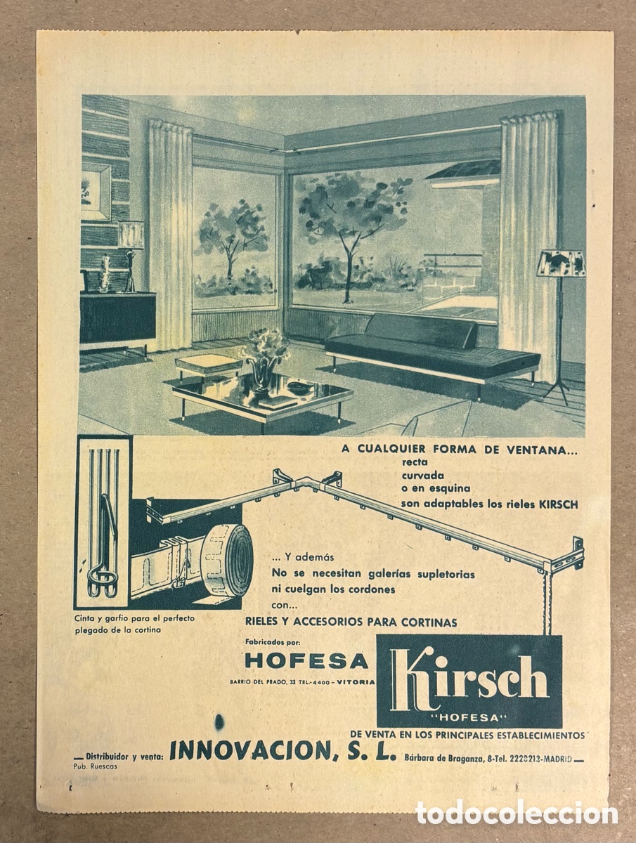 Otros art&iacute;culos de coleccionismo en papel: KIRSCH HOFESA. ANUNCIO PUBLICITARIO PERI&Oacute;DICO ABC A&Ntilde;OS 1959