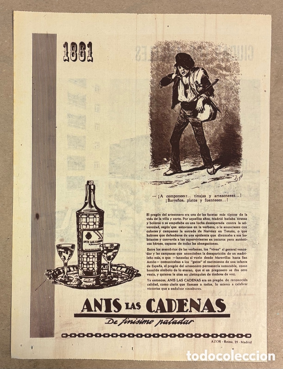 Otros art&iacute;culos de coleccionismo en papel: AN&Iacute;S LAS CADENAS. ANUNCIO PUBLICITARIO PERI&Oacute;DICO ABC A&Ntilde;OS 1961..