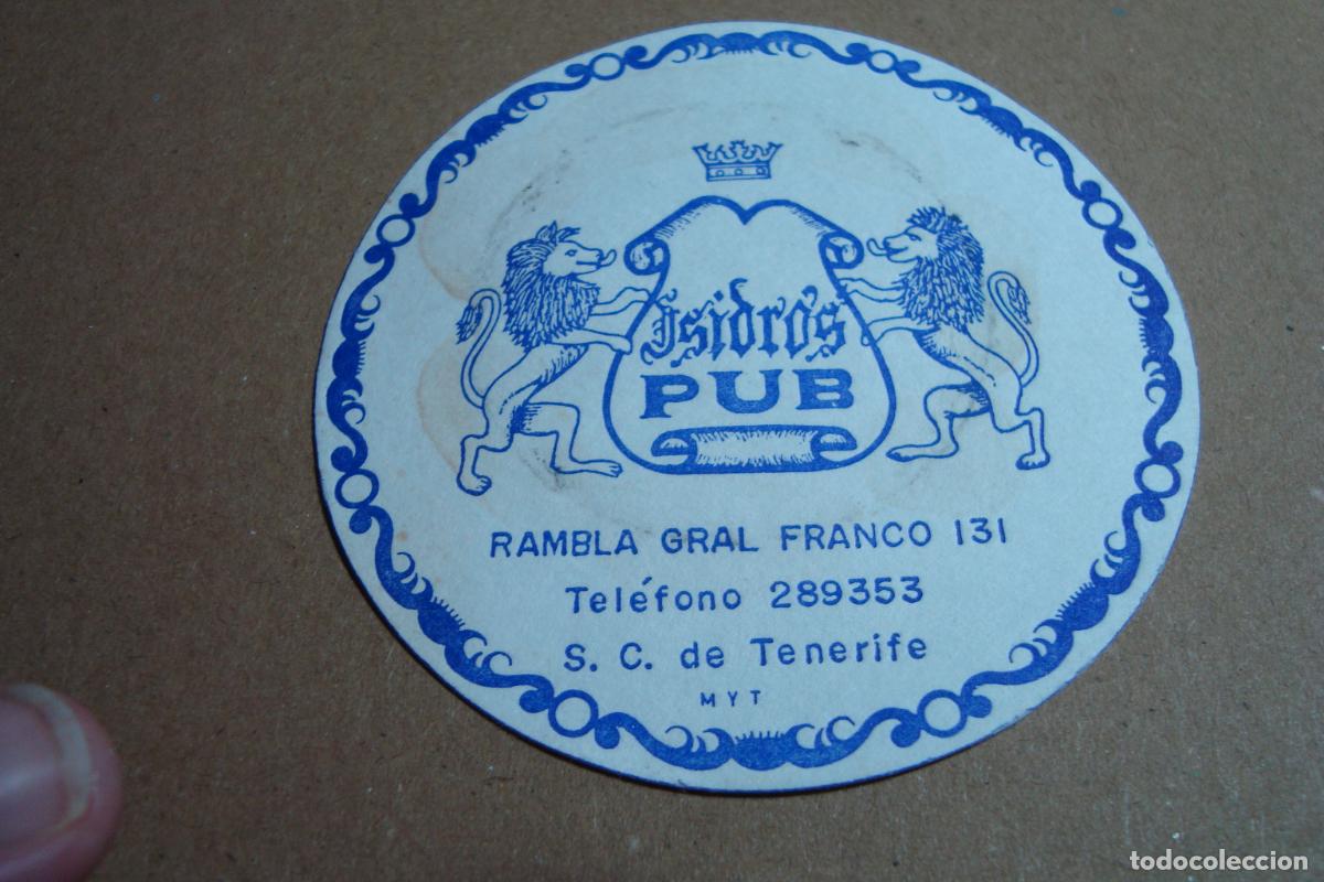 Otros art&iacute;culos de coleccionismo en papel: ANTIGUO POSAVASOS ISIDROS PUB. S.C TENERIFE CANARIAS.
