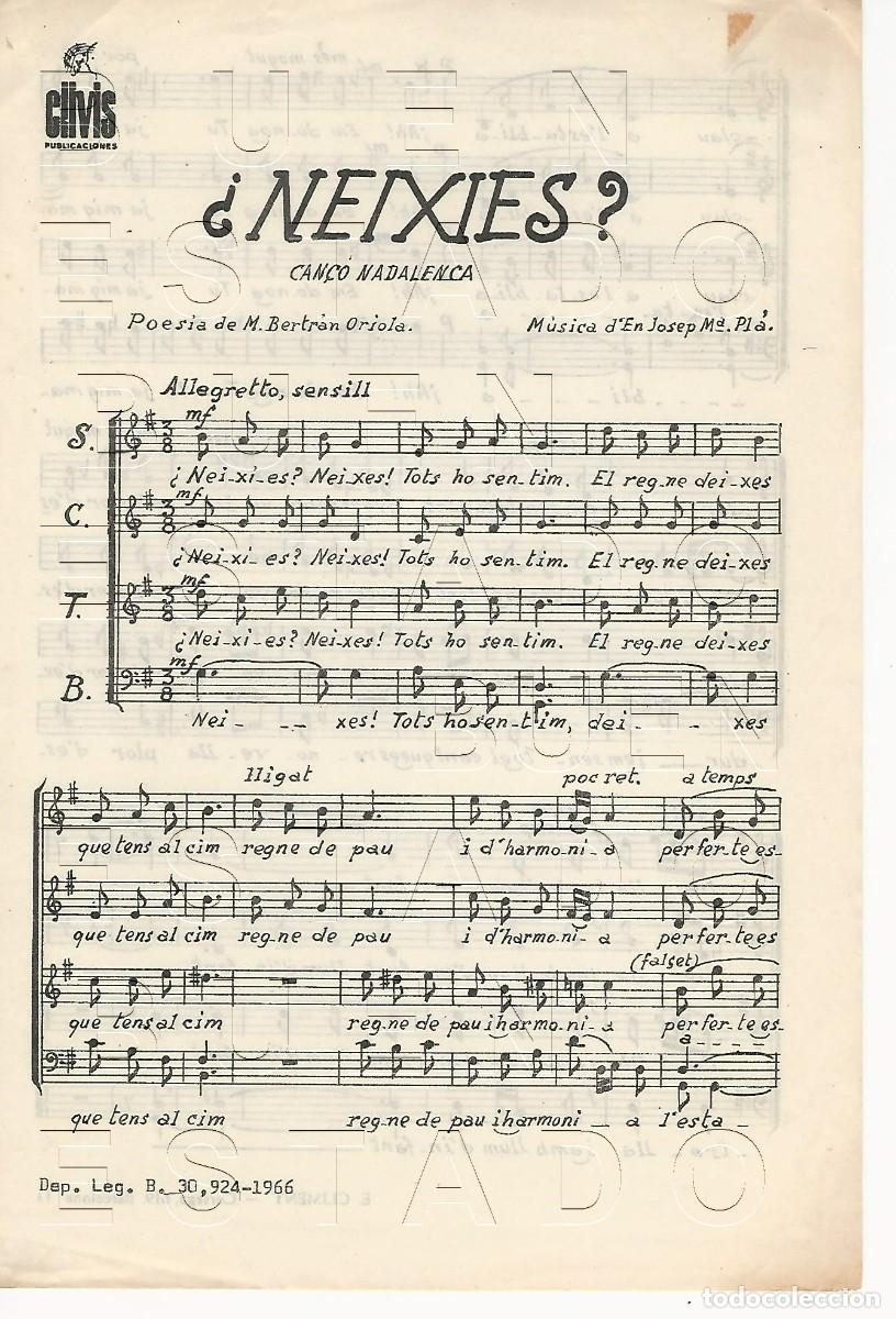 Otros art&iacute;culos de coleccionismo en papel: JOSEP MARIA PLA M BERTRAN ORIOLA &iquest;NEIXIES? 2 PGS PARTITURA ANTIGUA W7