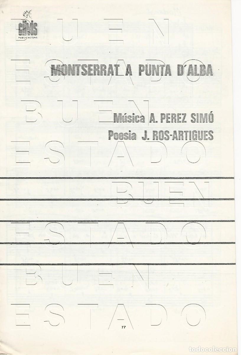 Otros art&iacute;culos de coleccionismo en papel: A PEREZ SIMO J ROS ARTIGUES MONTSERRAT A PUNTA D'ALBA 4 PGS PARTITURA ANTIGUA W7