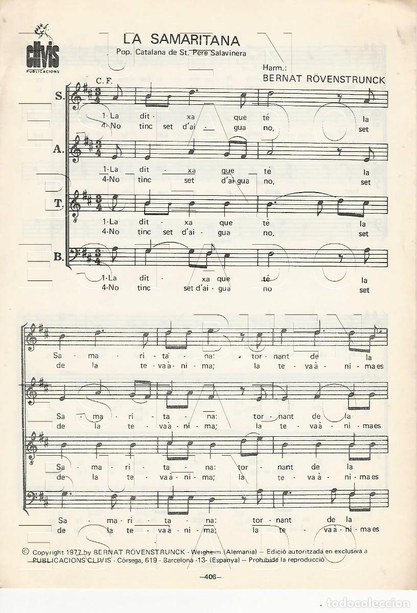 Otros art&iacute;culos de coleccionismo en papel: HARMONICA BERNAT ROVENSTRUNCK LA SAMARITANA 4 PGS PARTITURA ANTIGUA W7