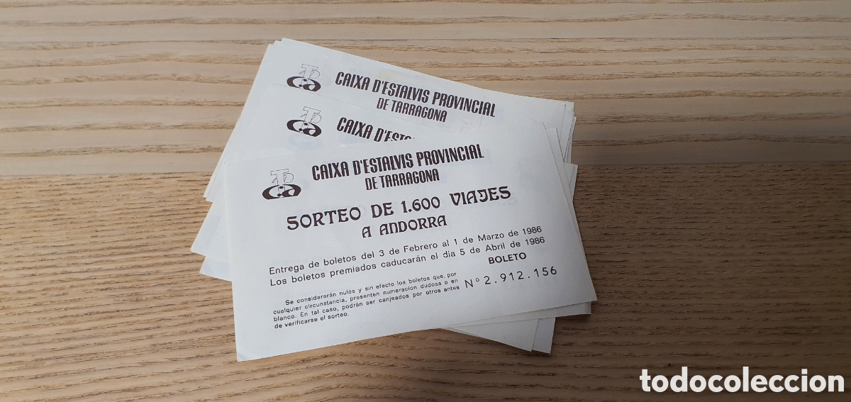Otros art&iacute;culos de coleccionismo en papel: Pack 13 boletos Caixa d'Estalvis de Tarragona viaje a Andorra