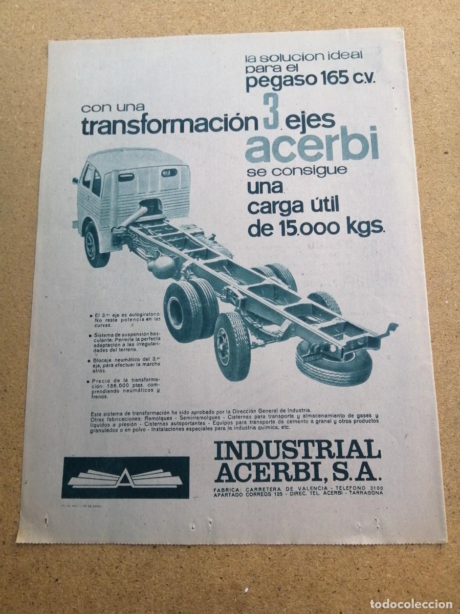 Otros art&iacute;culos de coleccionismo en papel: ANUNCIO. INDUSTRIAL ACERBI S. A.