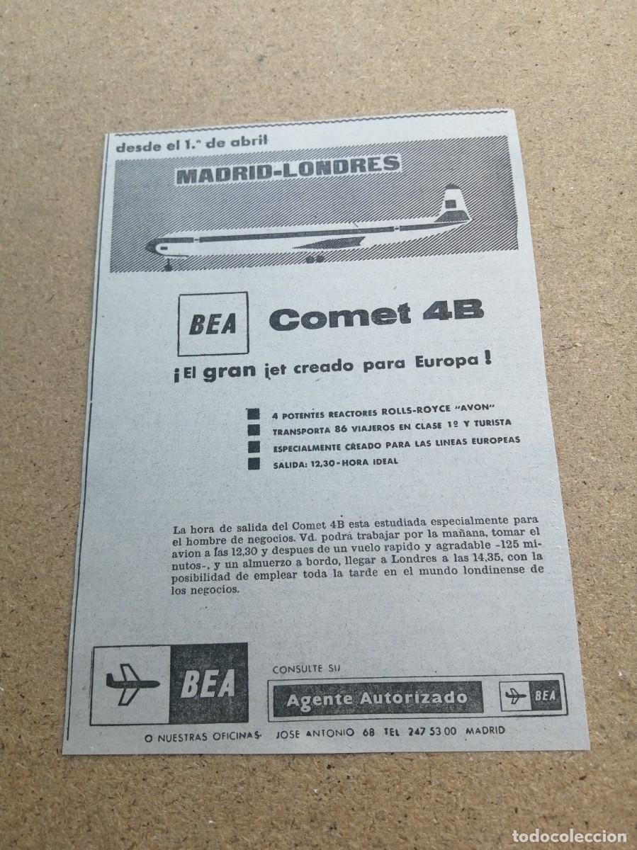 Otros art&iacute;culos de coleccionismo en papel: ANUNCIO. BEA COMET 4B, EL GRAN JET CREADO PARA EUROPA