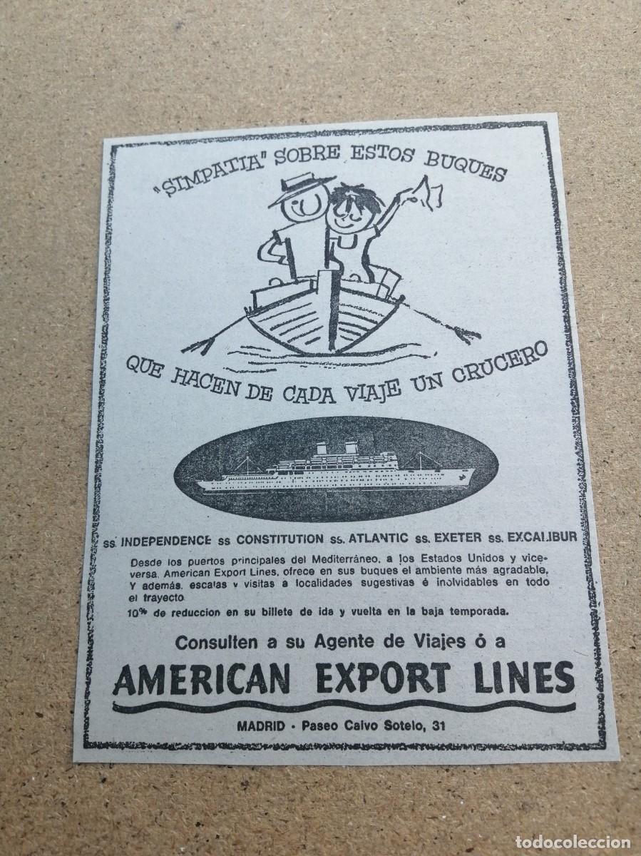 Otros art&iacute;culos de coleccionismo en papel: ANUNCIO. AMERICAN EXPORT LINES