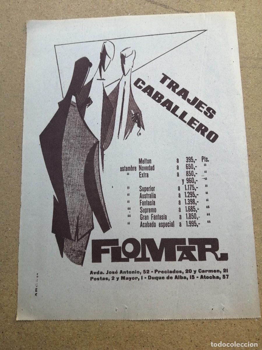 Otros art&iacute;culos de coleccionismo en papel: ANUNCIO. FLOMAR, TRAJES DE CABALLERO