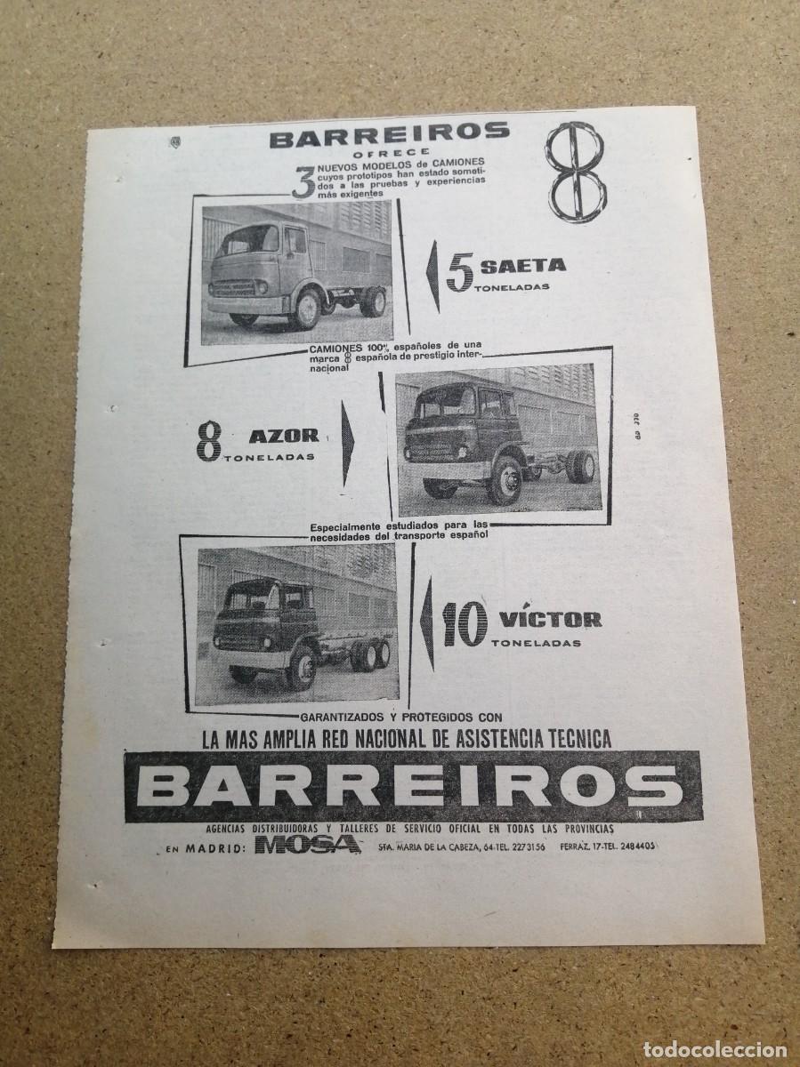 Otros art&iacute;culos de coleccionismo en papel: ANUNCIO. BARREIROS..