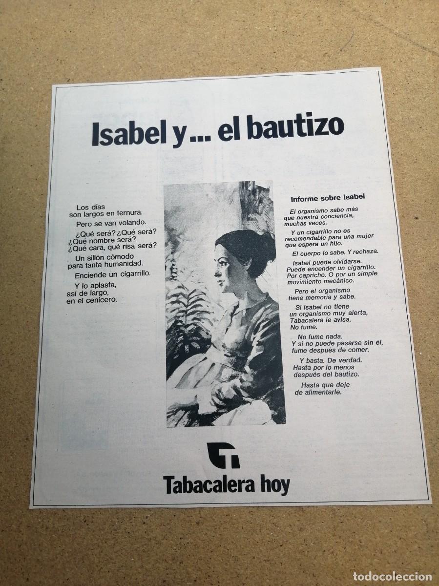 Otros art&iacute;culos de coleccionismo en papel: ANUNCIO. TABACALERA HOY