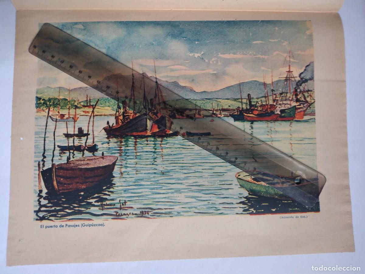 Otros art&iacute;culos de coleccionismo en papel: EL PUERTO DE PASAJES GUIPUZCOA ACUARELA DE GOT HOJA DE PRENSA A&Ntilde;O 1935