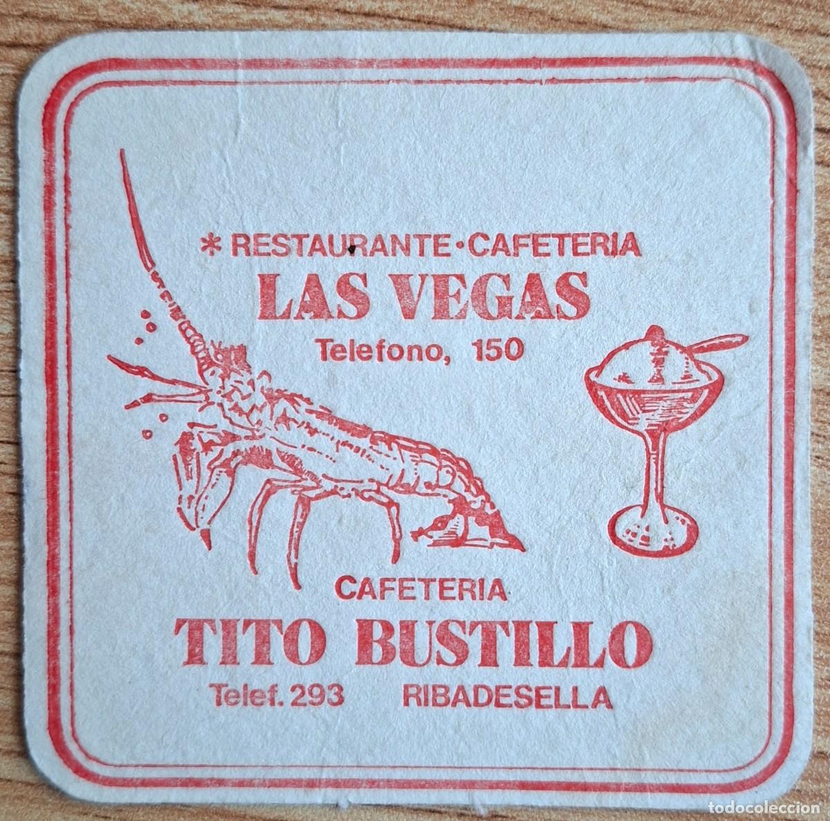 Otros art&iacute;culos de coleccionismo en papel: Posavasos Restaurante Cafeter&iacute;a Las Vegas / Tito Bustillo - Ribadesella (Asturias)
