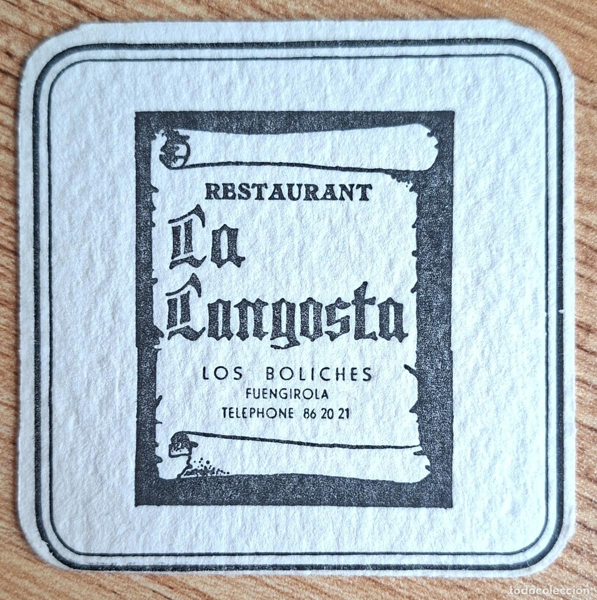 Otros art&iacute;culos de coleccionismo en papel: Posavasos Restaurant La Langosta - Los Boliches - Fuengirola - Costa del Sol (M&aacute;laga)