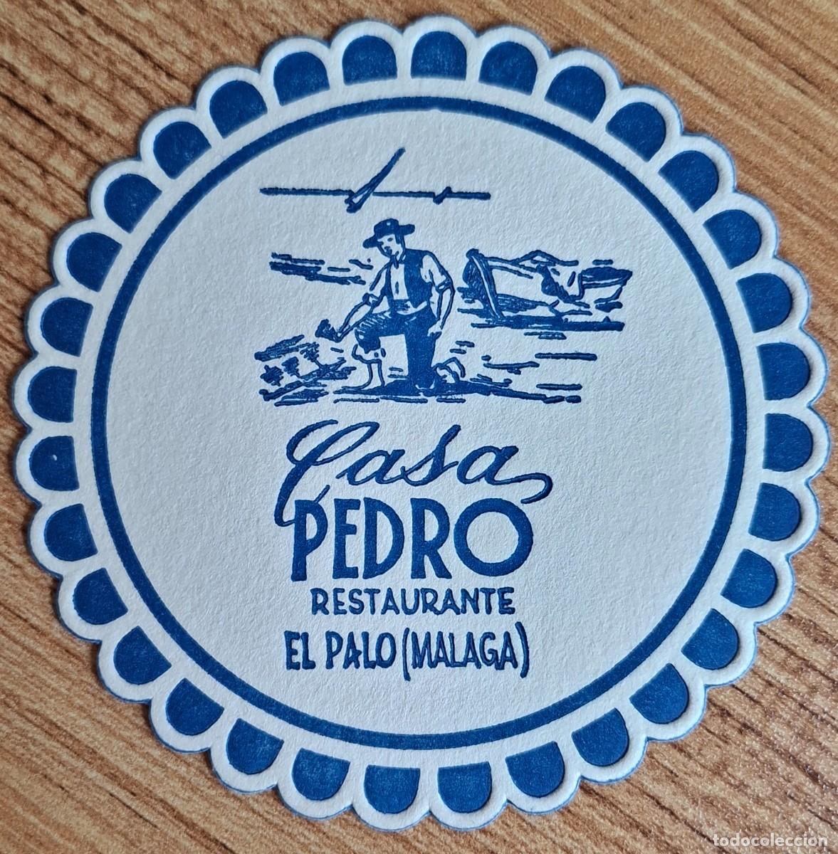 Otros art&iacute;culos de coleccionismo en papel: Posavasos Restaurante Casa Pedro - El Palo - Costa del Sol (M&aacute;laga)