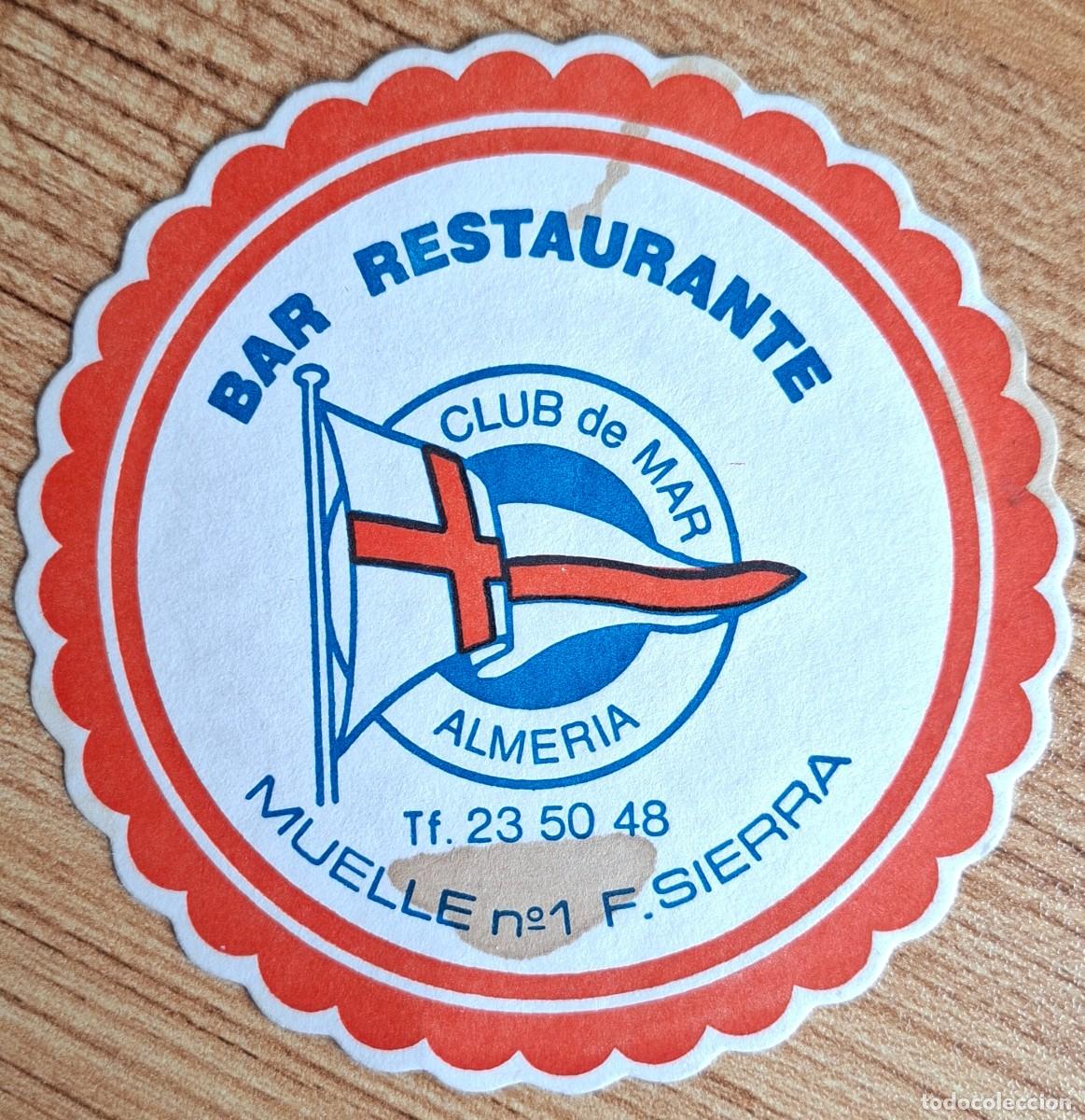 Otros art&iacute;culos de coleccionismo en papel: Posavasos Bar Restaurante Club de Mar - Almer&iacute;a