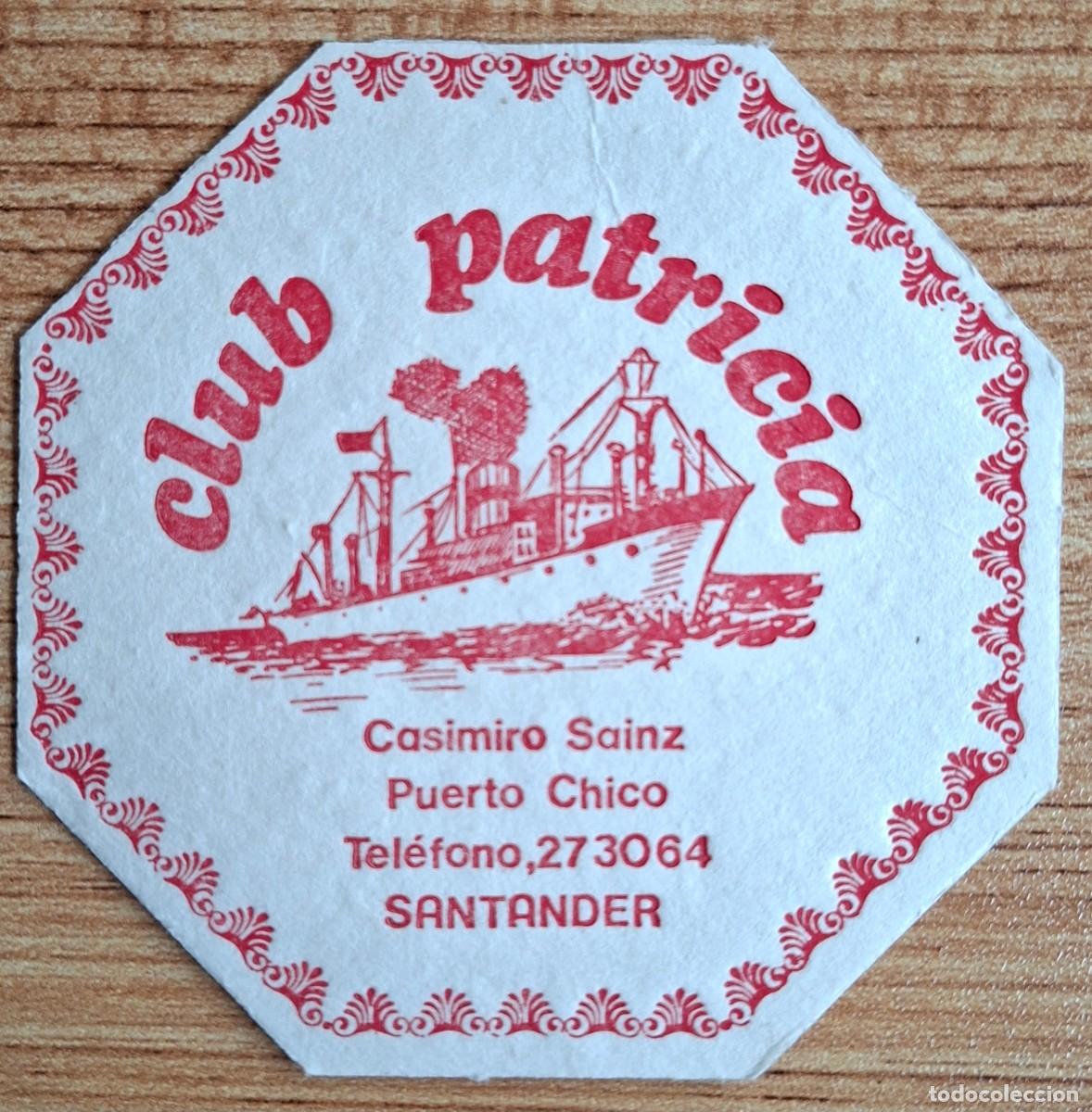 Otros art&iacute;culos de coleccionismo en papel: Posavasos Club Patricia - Santander (Cantabria)